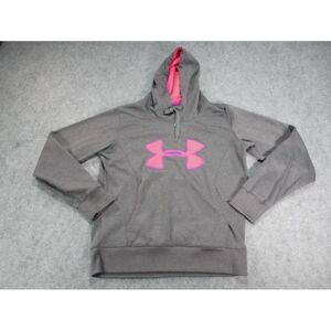 Under Armour‎ Hoodie Womens Medium Storm Coldgear Semi-Fitted Gray Pink Athletic